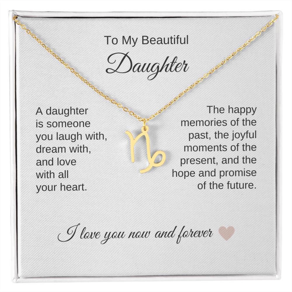 Daughter Necklace Present for Daughter Gifts for Daughter Zodiac Necklace - MKT Custom Jewelry