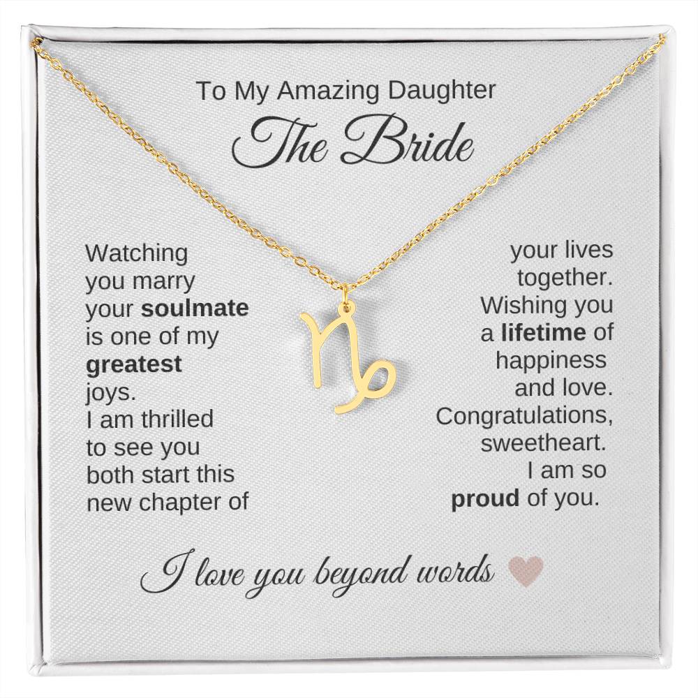 Daughter Wedding Gift Wedding Present for Daughter Zodiac Sign Necklace - MKT Custom Jewelry