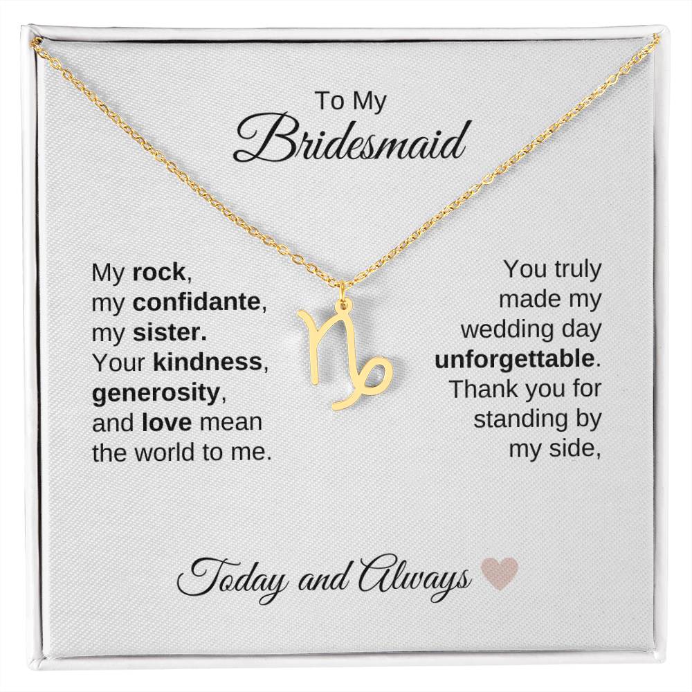 Bridesmaids Wedding Day Gifts Bridal Party Gifts Zodiac Necklace