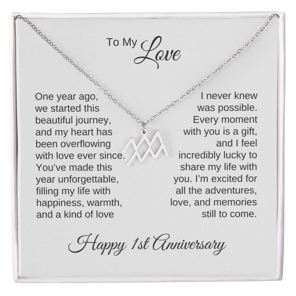 One Year Anniversary Gift for Her One Year Anniversary, Zodiac Sign Necklace