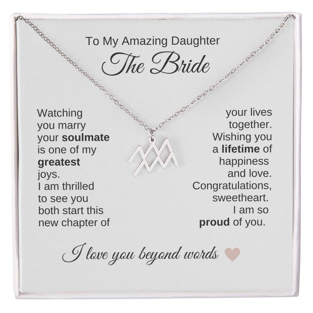 Daughter Wedding Gift Wedding Present for Daughter Zodiac Sign Necklace - MKT Custom Jewelry