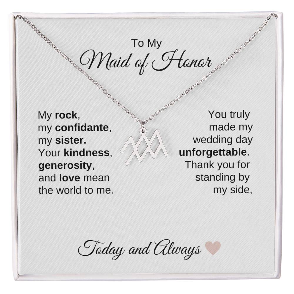 Maid of Honor Wedding Day Gifts Bridal Party Gifts Zodiac Necklace