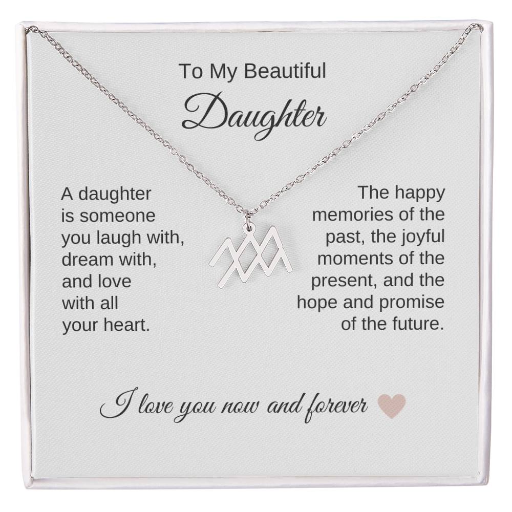 Daughter Necklace Present for Daughter Gifts for Daughter Zodiac Necklace - MKT Custom Jewelry