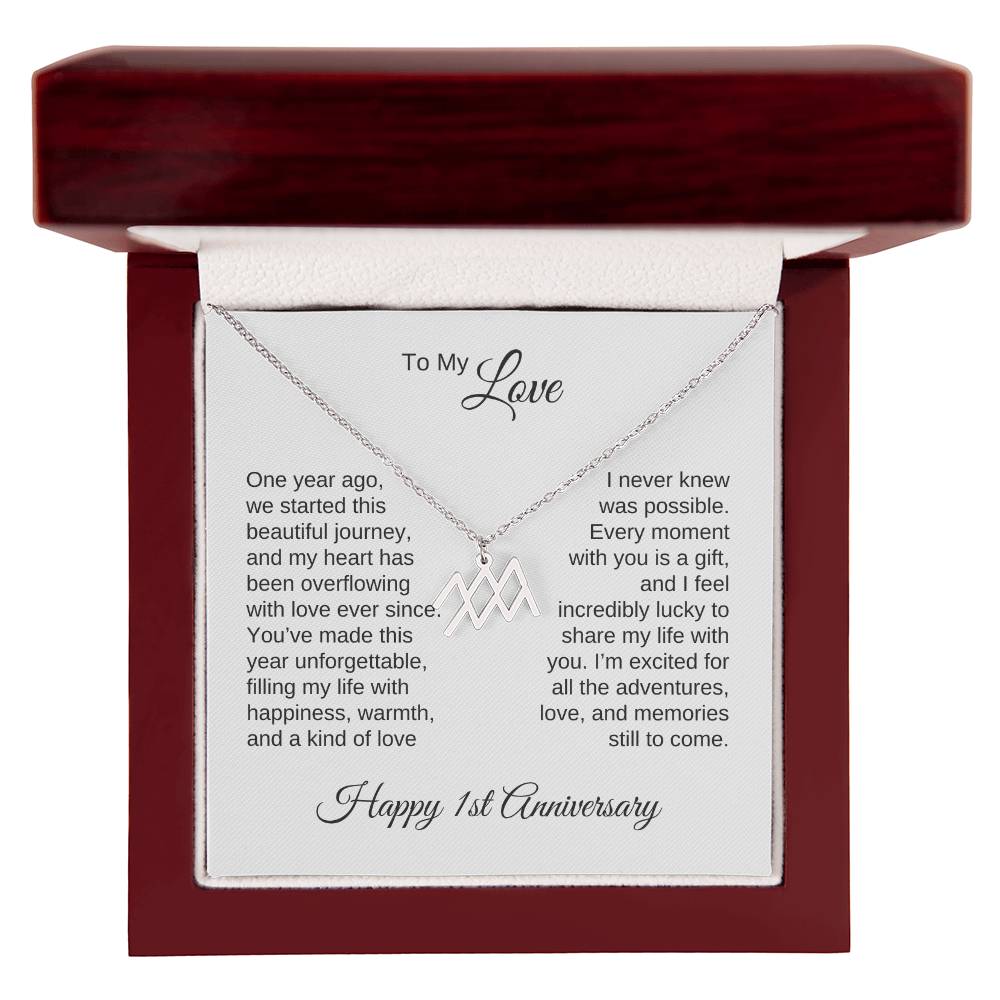 One Year Anniversary Gift for Her One Year Anniversary, Zodiac Sign Necklace