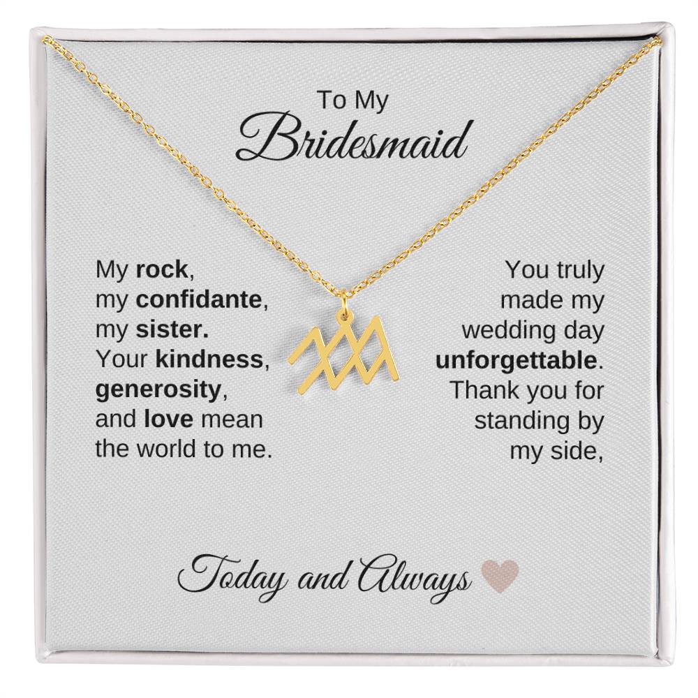 Bridesmaids Wedding Day Gifts Bridal Party Gifts Zodiac Necklace