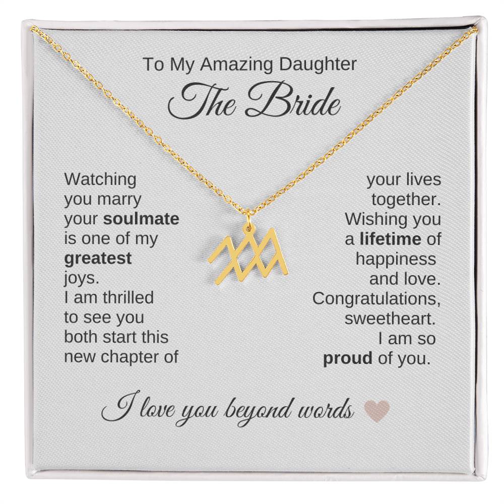 Daughter Wedding Gift Wedding Present for Daughter Zodiac Sign Necklace - MKT Custom Jewelry