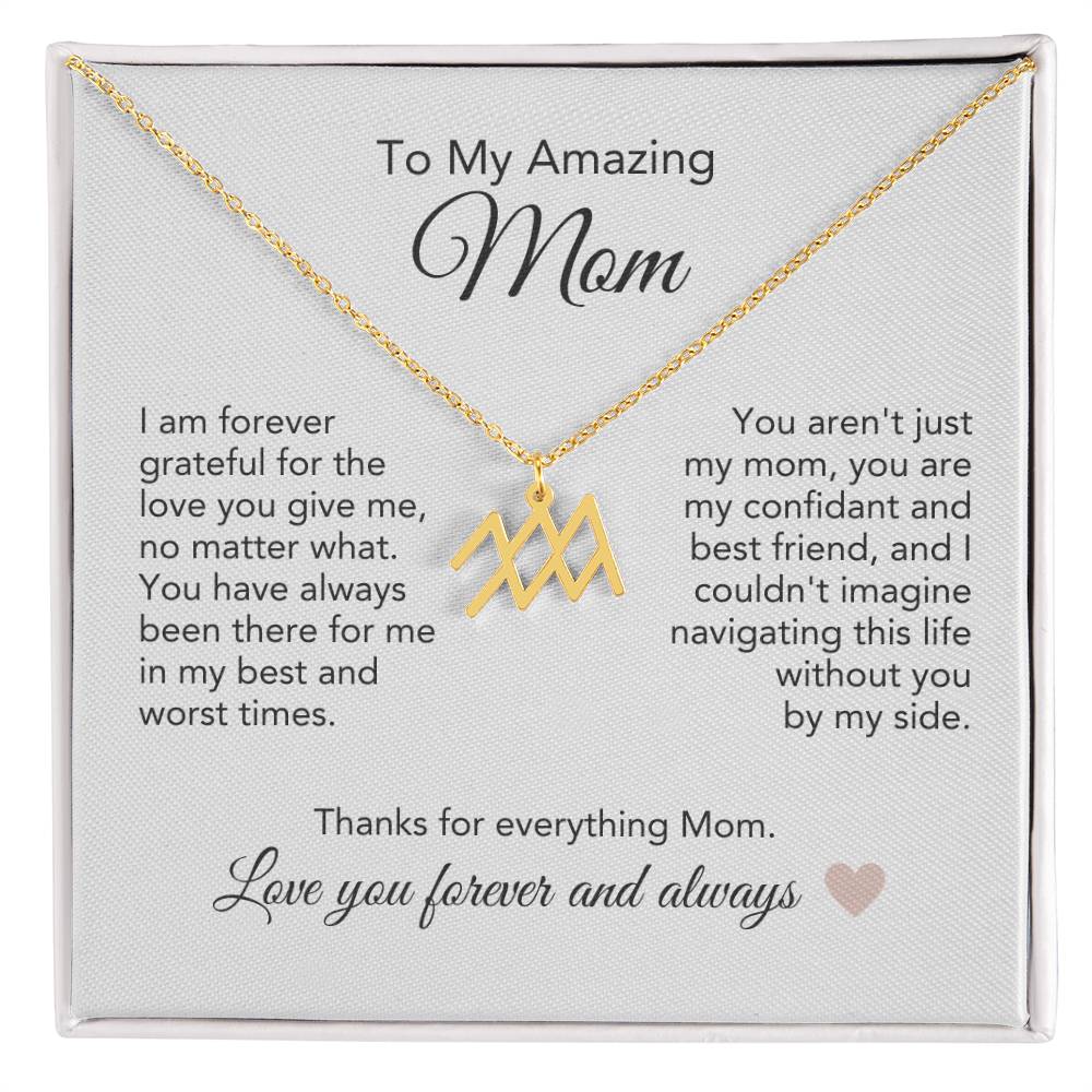 Mom Necklace for Mom Present Ideas for Mother Zodiac Necklace - MKT Custom Jewelry