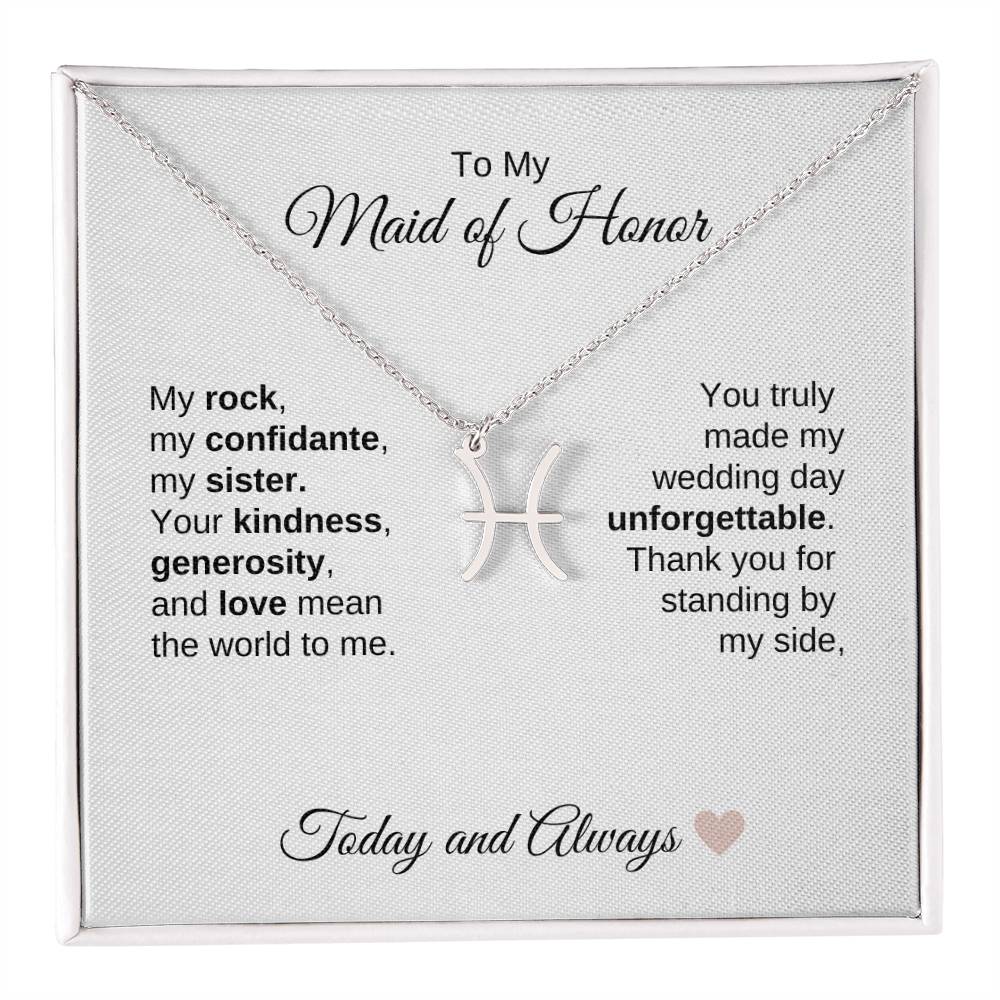 Maid of Honor Wedding Day Gifts Bridal Party Gifts Zodiac Necklace