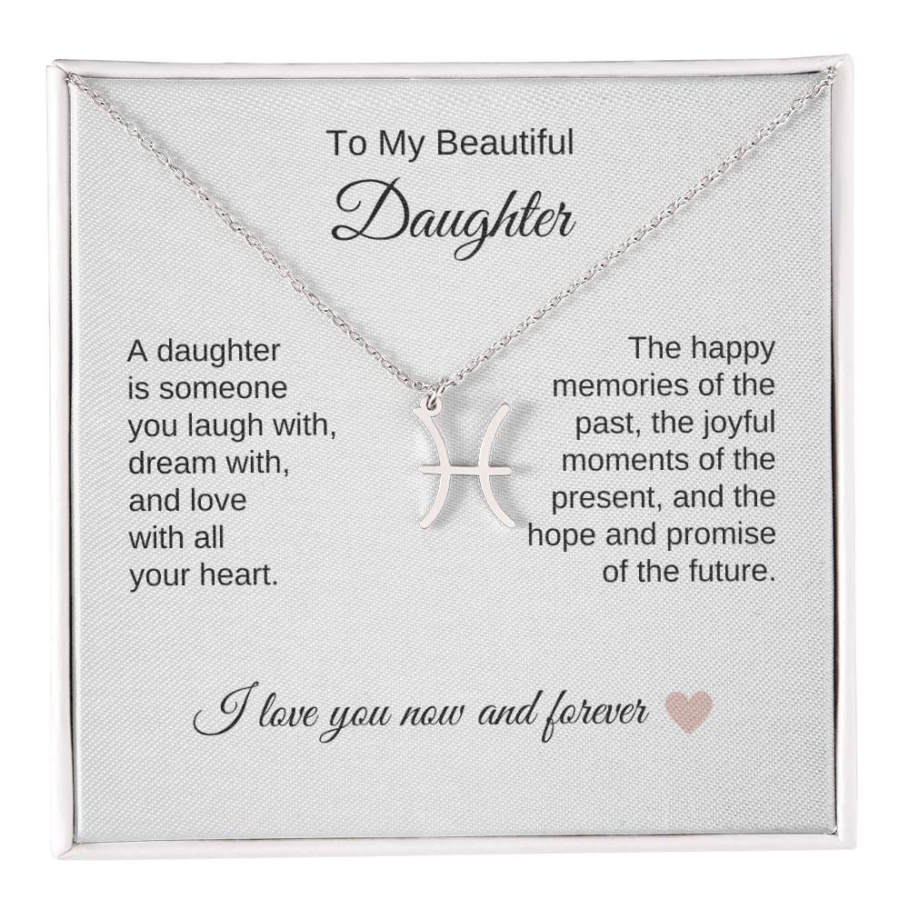 Daughter Necklace Present for Daughter Gifts for Daughter Zodiac Necklace - MKT Custom Jewelry