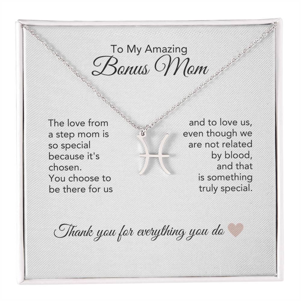 Bonus Mom Gifts for Step Mom Bonus Mom Necklace Zodiac Necklace - MKT Custom Jewelry