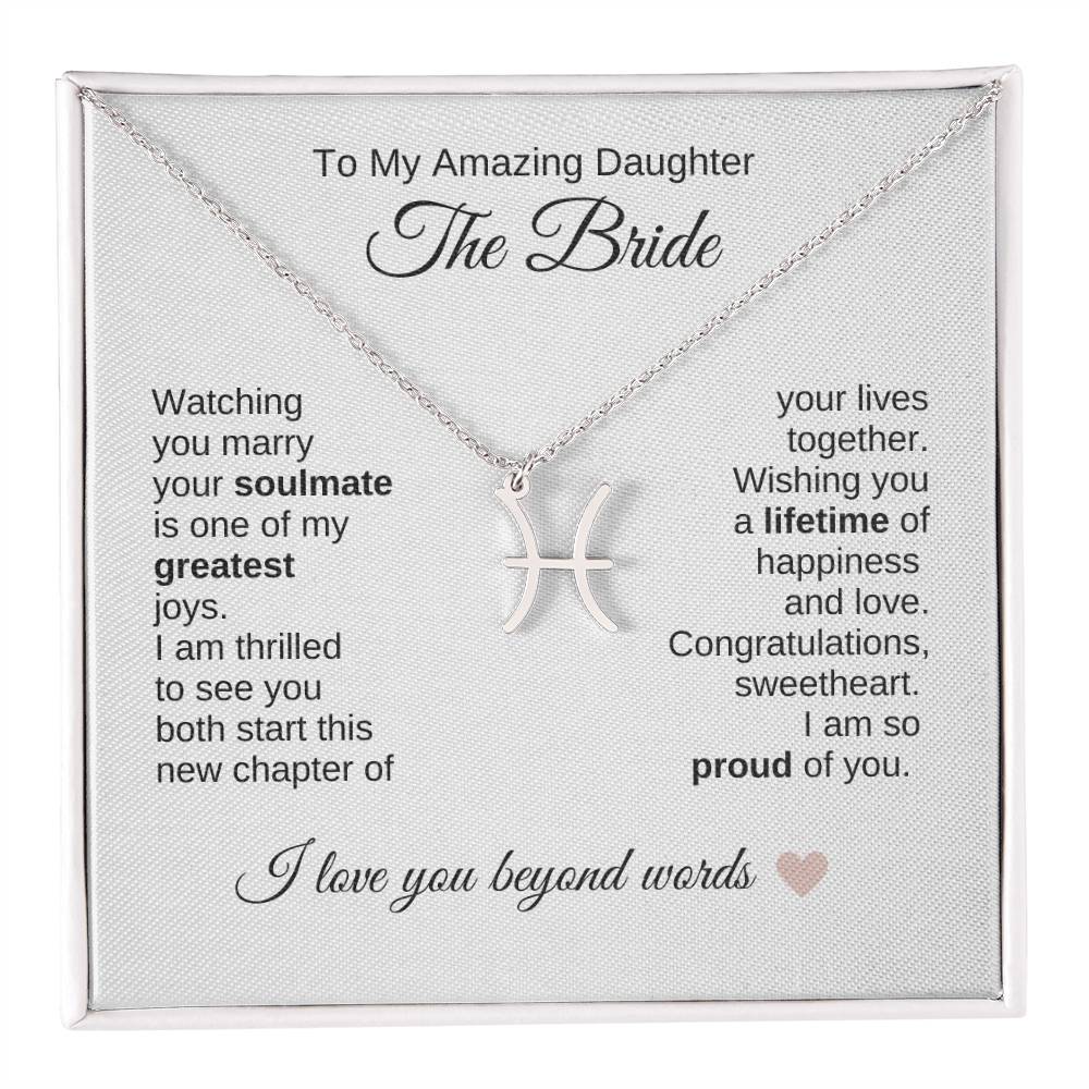 Daughter Wedding Gift Wedding Present for Daughter Zodiac Sign Necklace - MKT Custom Jewelry