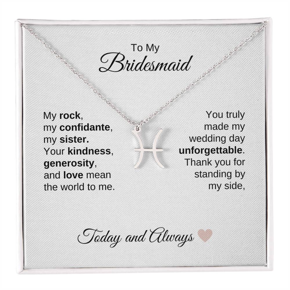 Bridesmaids Wedding Day Gifts Bridal Party Gifts Zodiac Necklace