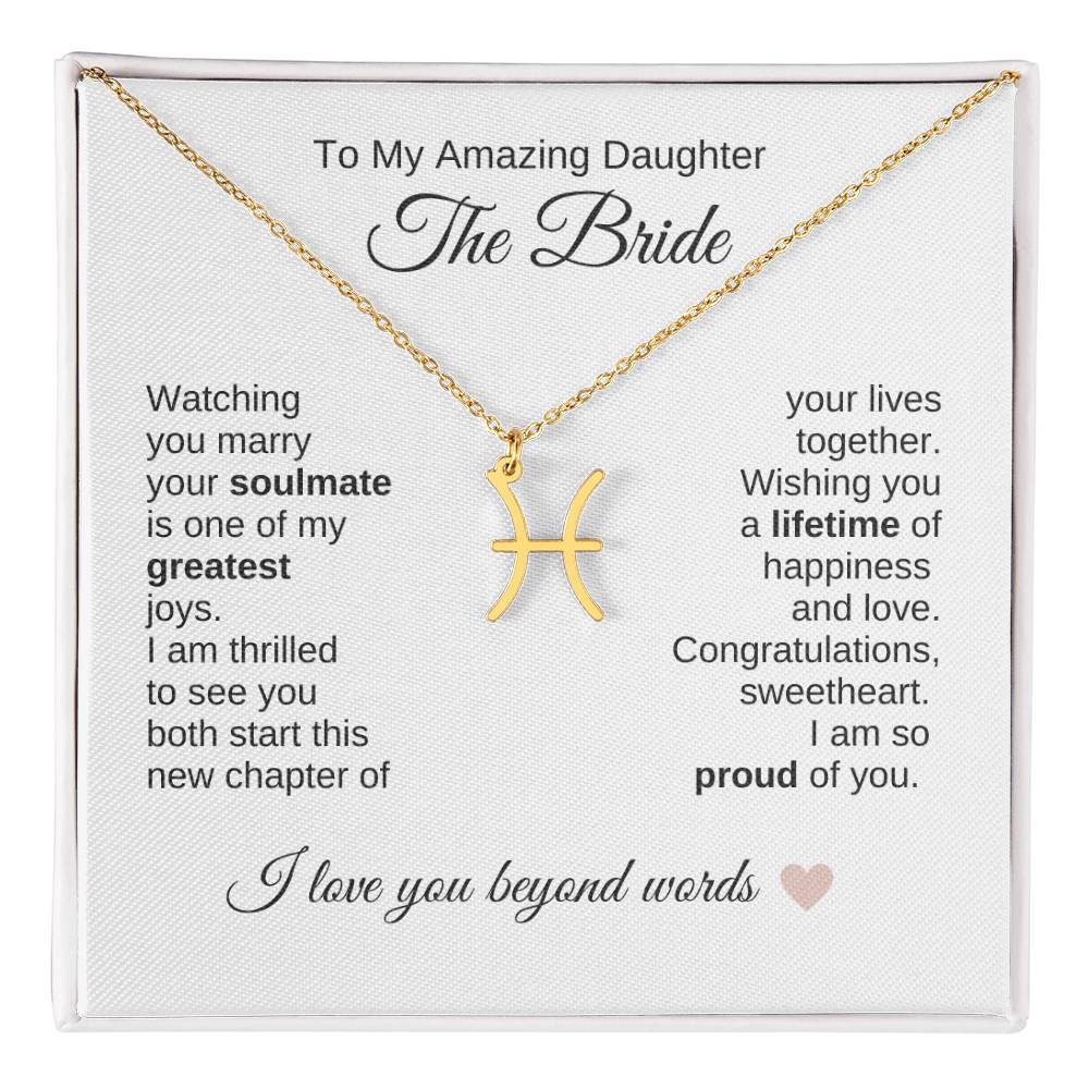 Daughter Wedding Gift Wedding Present for Daughter Zodiac Sign Necklace - MKT Custom Jewelry