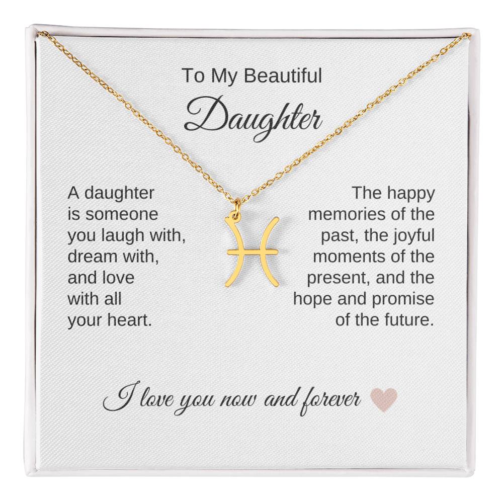 Daughter Necklace Present for Daughter Gifts for Daughter Zodiac Necklace - MKT Custom Jewelry