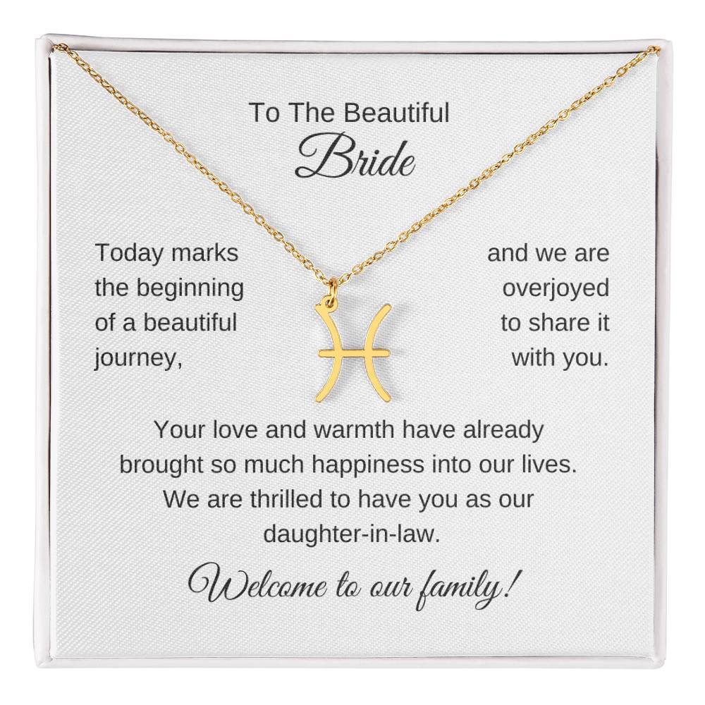 Daughter In Law Gift For Wedding, Zodiac Necklace, Wedding Gift Daughter-In-Law