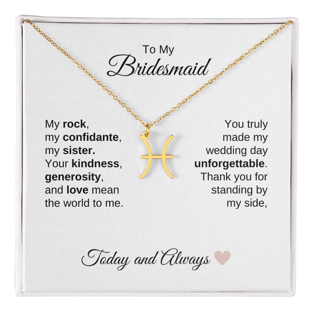 Bridesmaids Wedding Day Gifts Bridal Party Gifts Zodiac Necklace