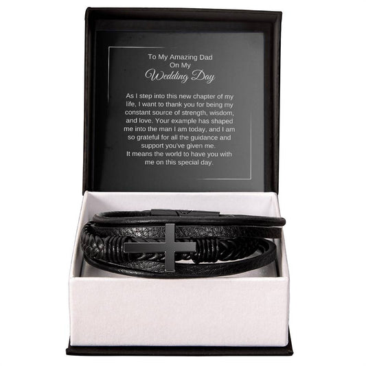 Father of the Groom Gift From Groom, Gifts for Grooms Dad, Cross Bracelet