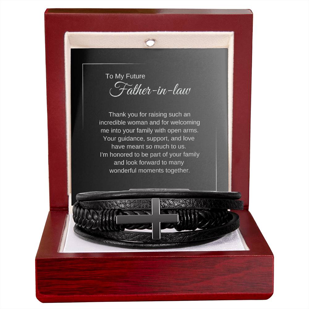 Father of the Bride Gifts from Groom, Future Father-In-Law, Cross Bracelet