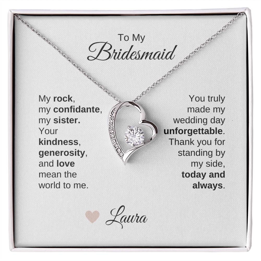 Bridesmaids Wedding Day Gifts Bridal Party Gifts Gold Heart Necklace