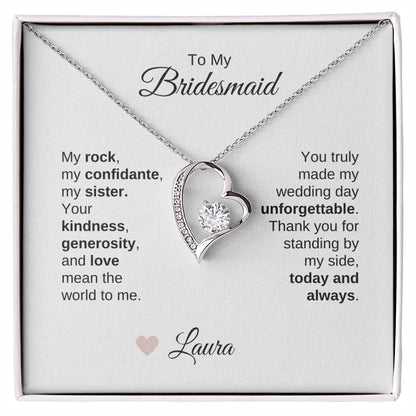 Bridesmaids Wedding Day Gifts Bridal Party Gifts Gold Heart Necklace