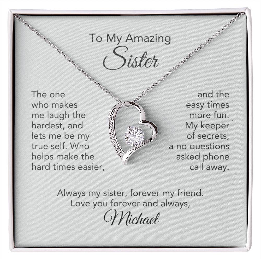 Sister Gift Heart Necklace for Sister Birthday Gift Sister Christmas Gift Personalized Gifts