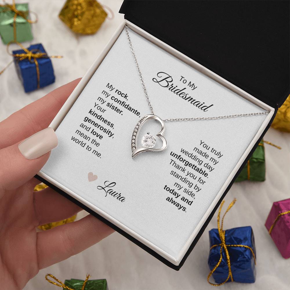 Bridesmaids Wedding Day Gifts Bridal Party Gifts Gold Heart Necklace