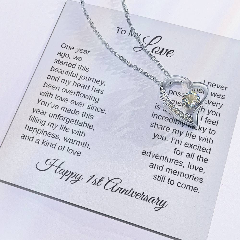 One Year Anniversary Gift for Her One Year Anniversary, Gold Heart Necklace