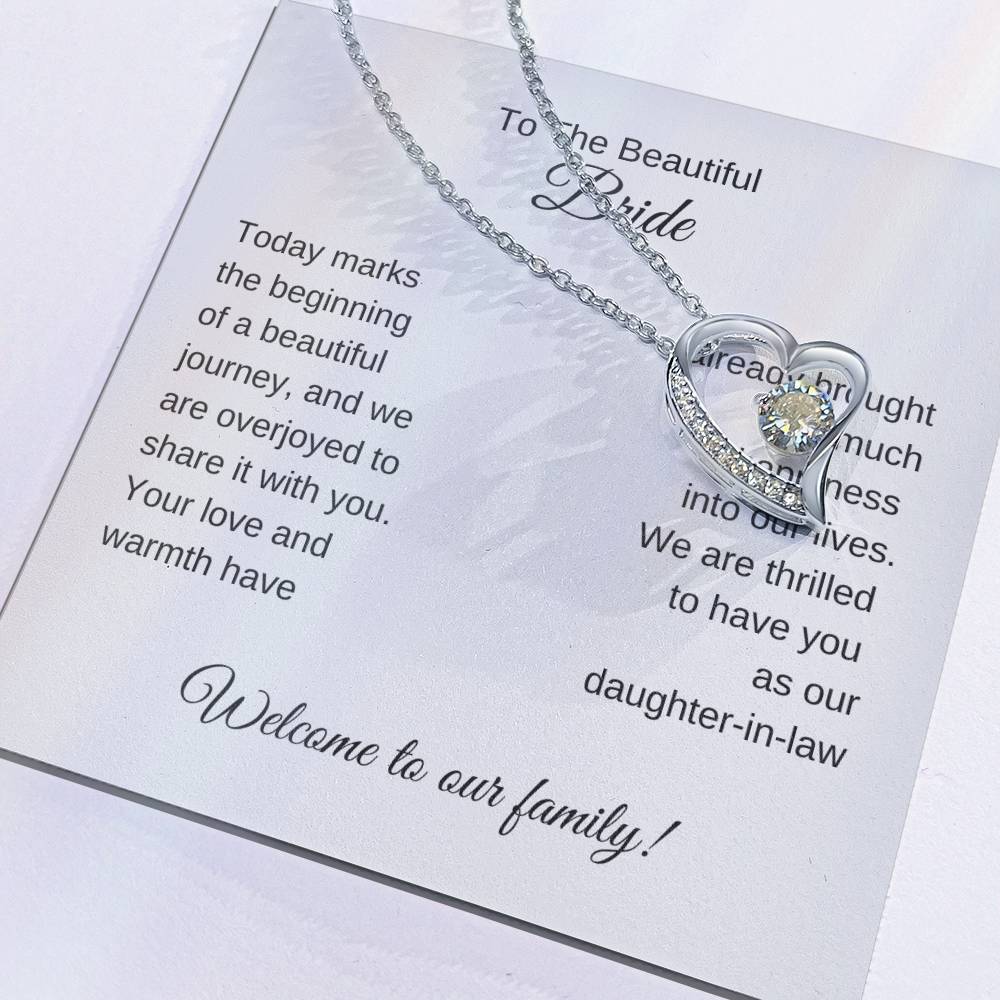 Daughter In Law Gift For Wedding, Gold Heart Necklace, Wedding Gift Daughter-In-Law