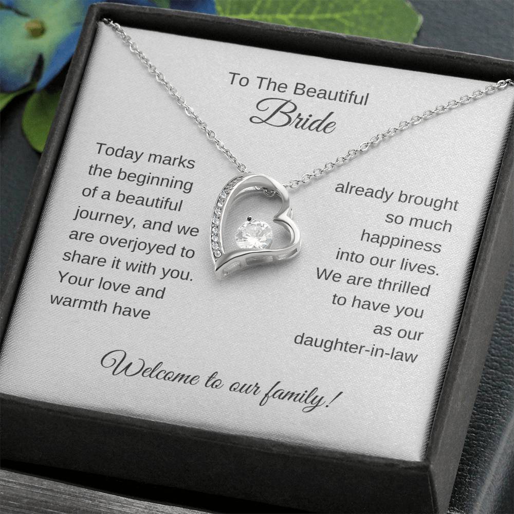 Daughter In Law Gift For Wedding, Gold Heart Necklace, Wedding Gift Daughter-In-Law