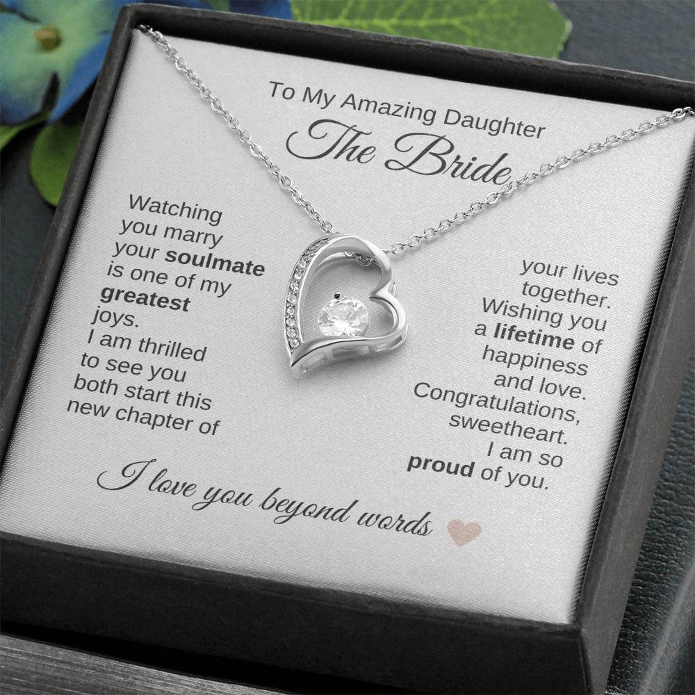 Daughter Wedding Gift Wedding Present for Daughter Gold Heart Necklace - MKT Custom Jewelry