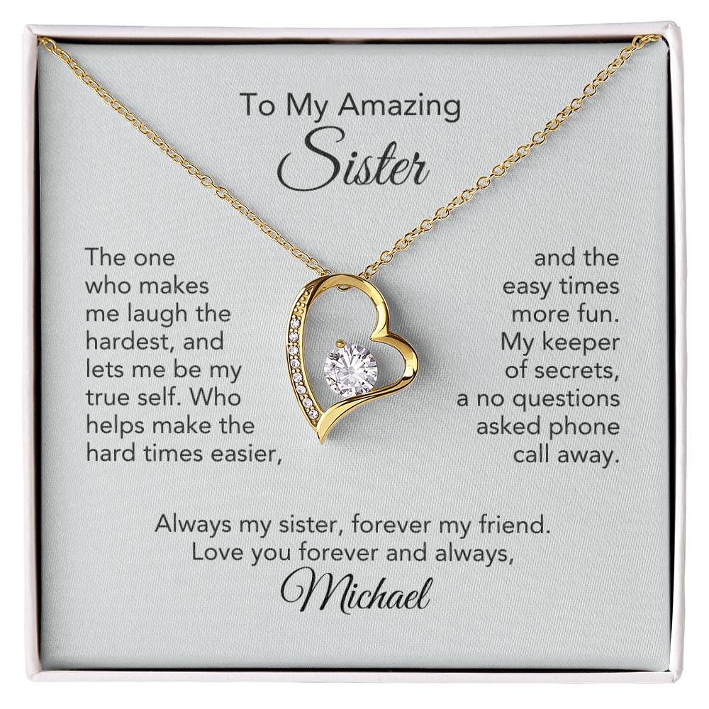 Sister Gift Heart Necklace for Sister Birthday Gift Sister Christmas Gift Personalized Gifts