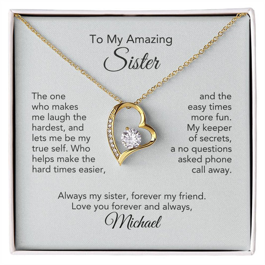 Sister Gift Heart Necklace for Sister Birthday Gift Sister Christmas Gift Personalized Gifts