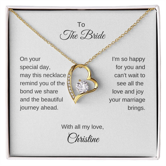 Gift for Best Friend Wedding, Gold Heart Necklace, Gift on Wedding for Friend