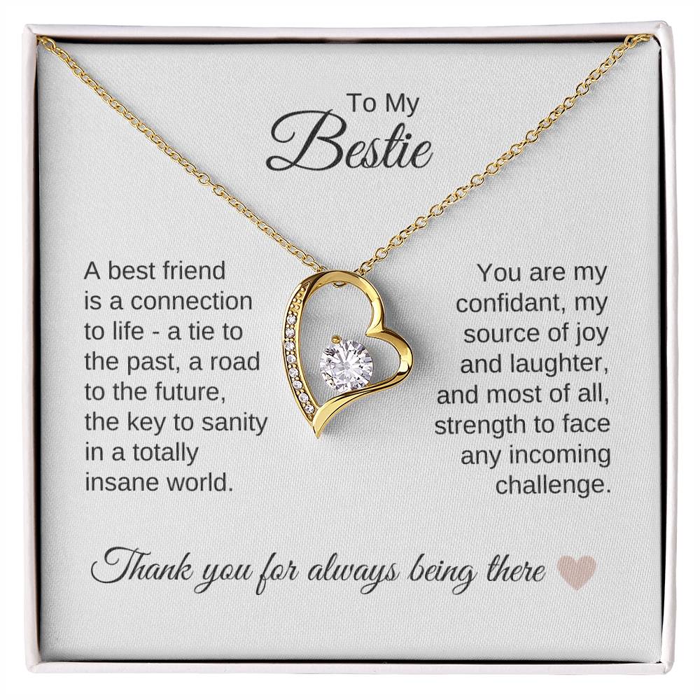 Best BFF Presents Friends are the Best Gifts Gold Heart Necklace - MKT Custom Jewelry