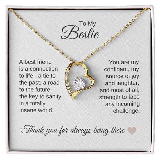 Best BFF Presents Friends are the Best Gifts Gold Heart Necklace - MKT Custom Jewelry