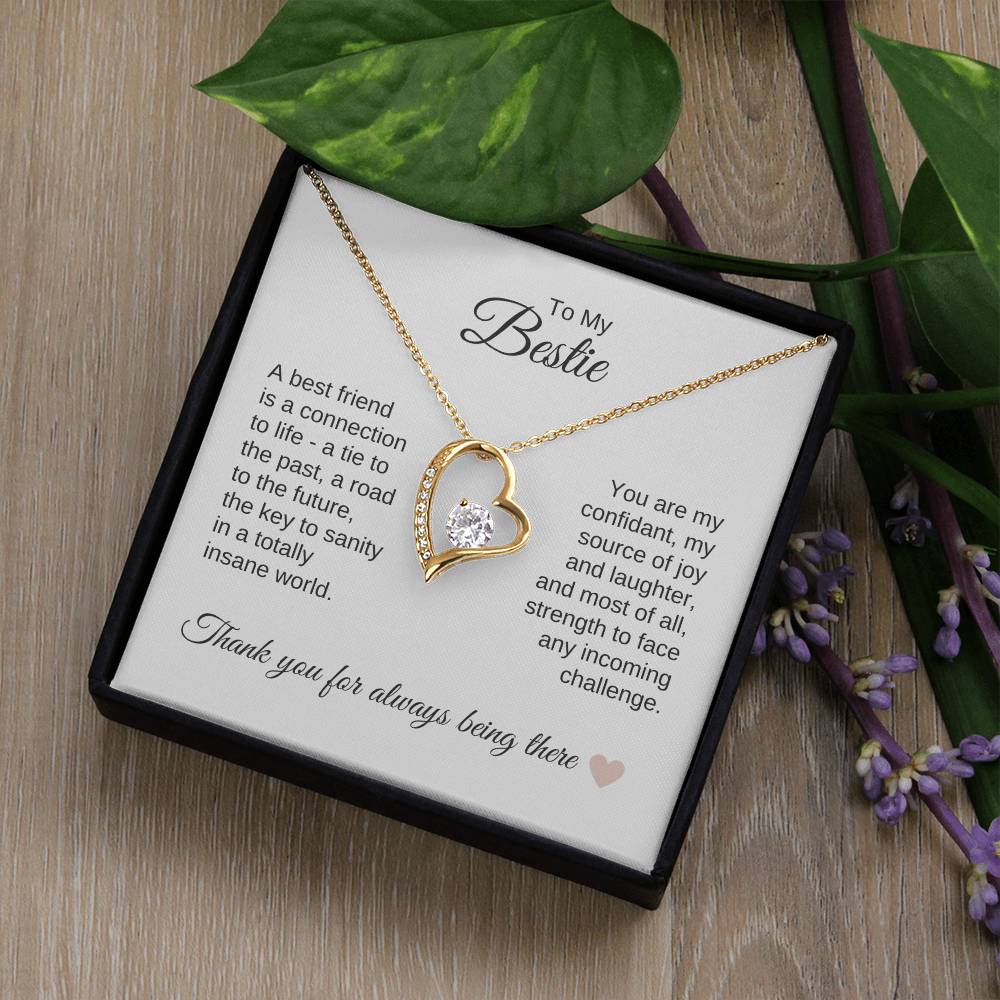 Best BFF Presents Friends are the Best Gifts Gold Heart Necklace - MKT Custom Jewelry