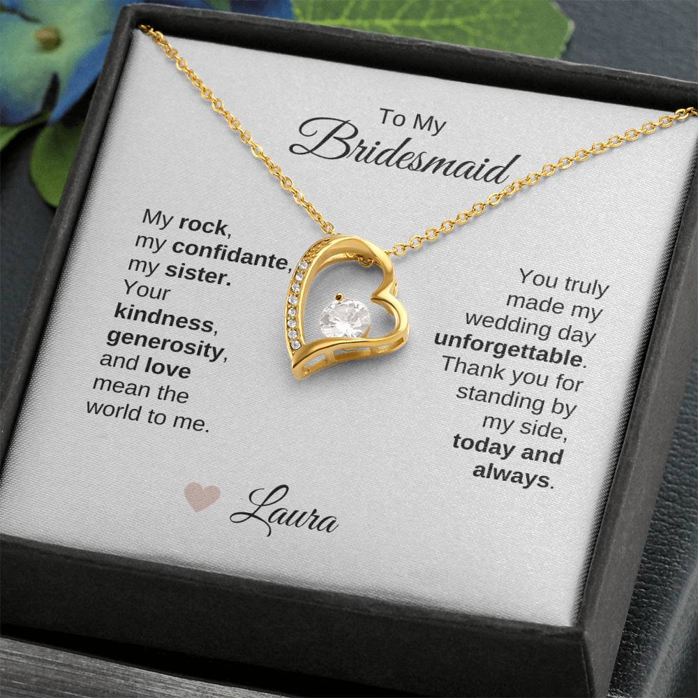 Bridesmaids Wedding Day Gifts Bridal Party Gifts Gold Heart Necklace