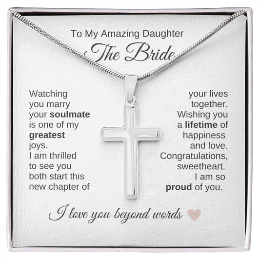 Daughter Wedding Gift Wedding Present for Daughter Cross Necklace - MKT Custom Jewelry