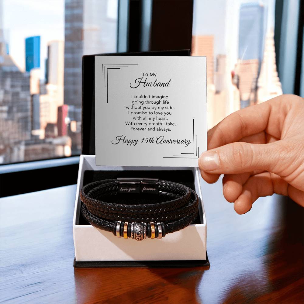 15 Years Anniversary Gift for Husband 15th Wedding Anniversary Gift - MKT Custom Jewelry