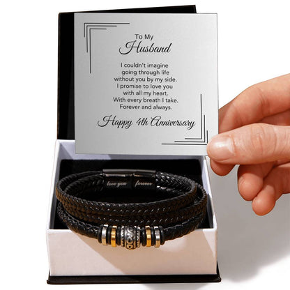 4th Wedding Anniversary Husband Anniversary Gifts for 4 Years for Him - MKT Custom Jewelry