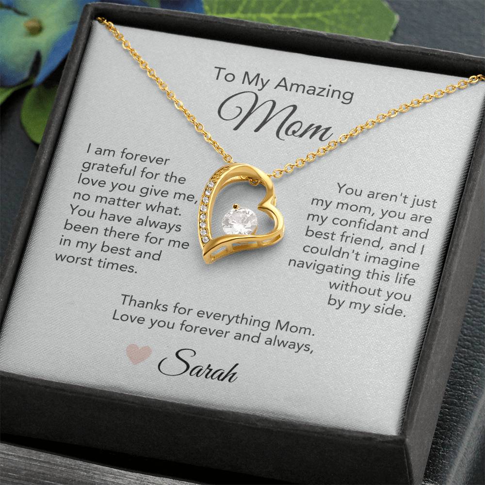 Mom Necklace Gift Ideas for Mom Present Ideas for Mother Gold Heart - MKT Custom Jewelry