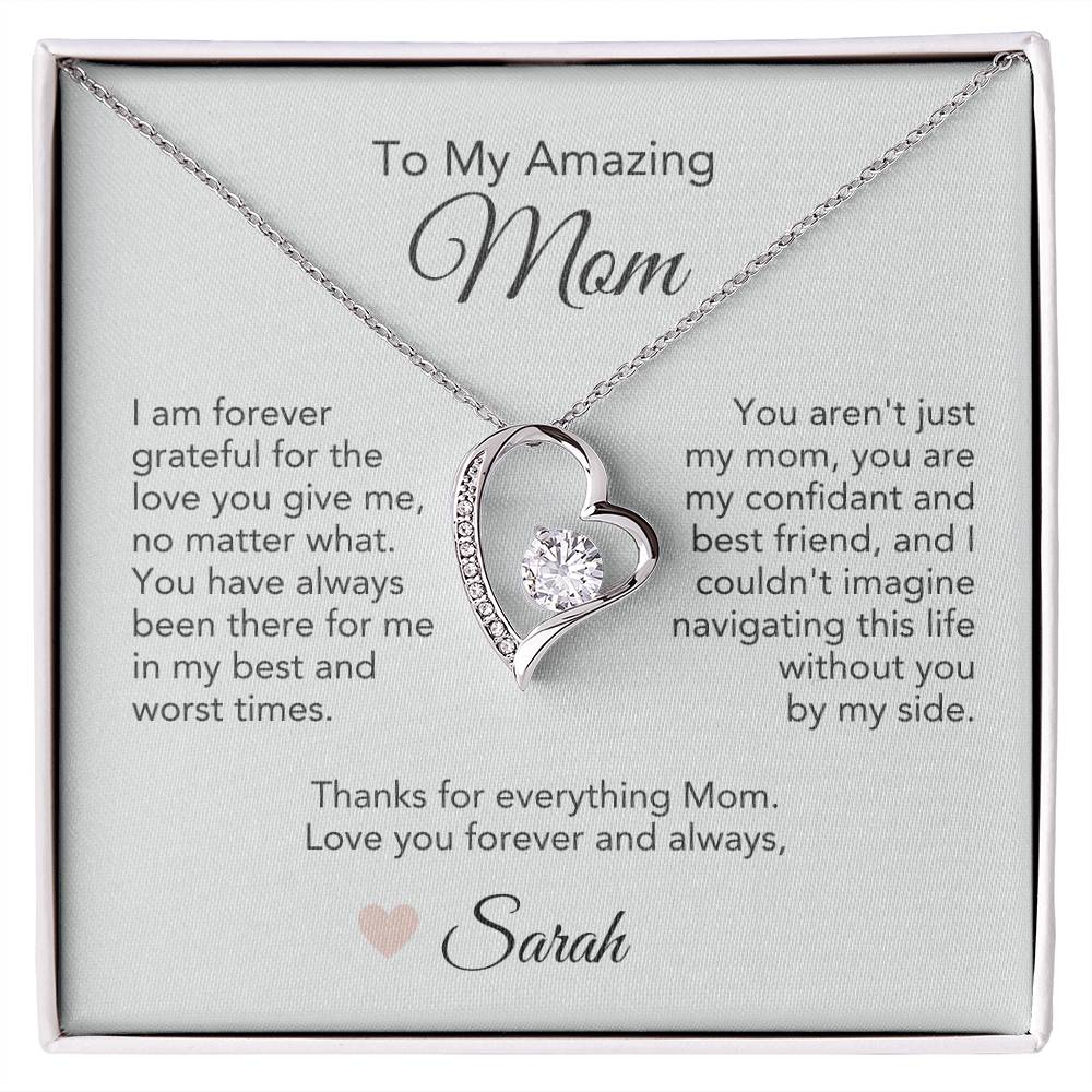 Mom Necklace Gift Ideas for Mom Present Ideas for Mother Gold Heart - MKT Custom Jewelry