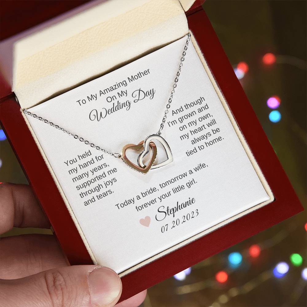 Mother of the Bride Gift from Daughter Wedding Planning to my Mother on my Wedding Day Necklace Gift - MKTCustomDesigns