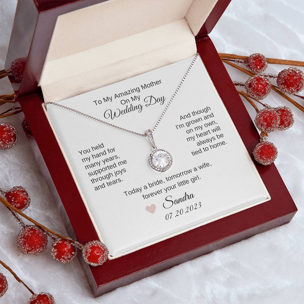 Mother of the Bride Gift from Daughter Wedding Planning to my Mother on my Wedding Day Necklace Gift - MKTCustomDesigns