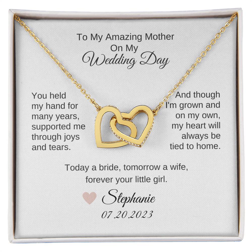 Mother of the Bride Gift from Daughter Wedding Planning to my Mother on my Wedding Day Necklace Gift - MKTCustomDesigns