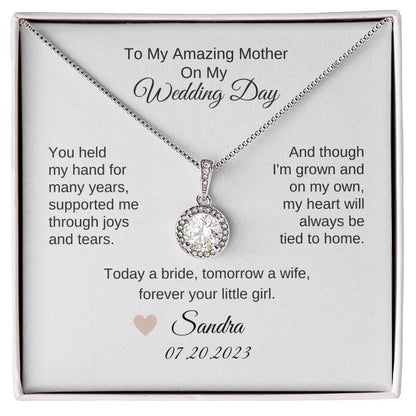 Mother of the Bride Gift from Daughter Wedding Planning to my Mother on my Wedding Day Necklace Gift - MKTCustomDesigns