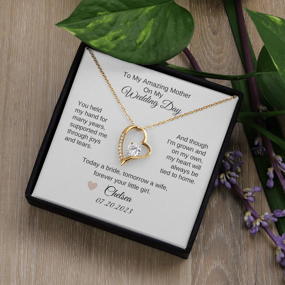 Mother of the Bride Gift from Daughter Wedding Planning to my Mother on my Wedding Day Necklace Gift - MKTCustomDesigns
