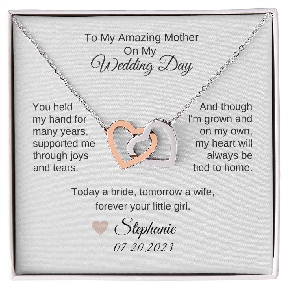 Mother of the Bride Gift from Daughter Wedding Planning to my Mother on my Wedding Day Necklace Gift - MKTCustomDesigns