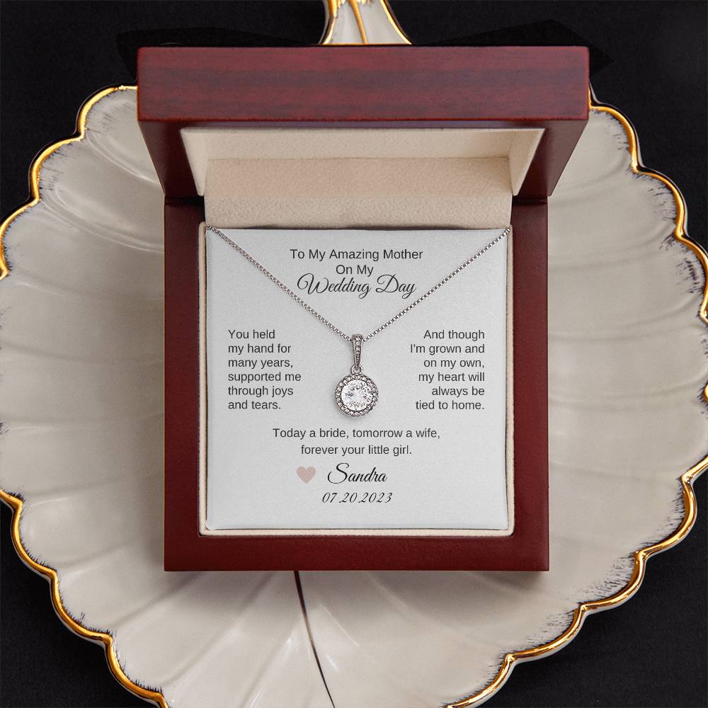 Mother of the Bride Gift from Daughter Wedding Planning to my Mother on my Wedding Day Necklace Gift - MKTCustomDesigns