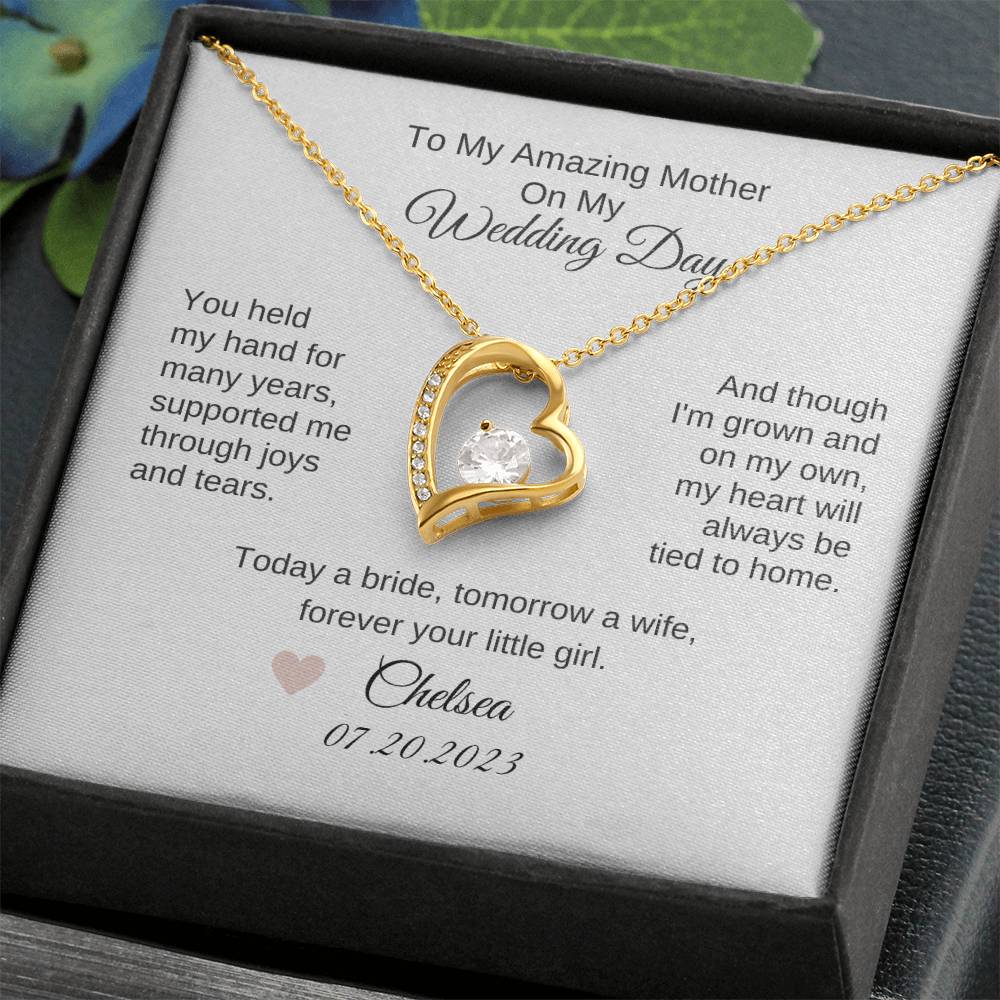 Mother of the Bride Gift from Daughter Wedding Planning to my Mother on my Wedding Day Necklace Gift - MKTCustomDesigns